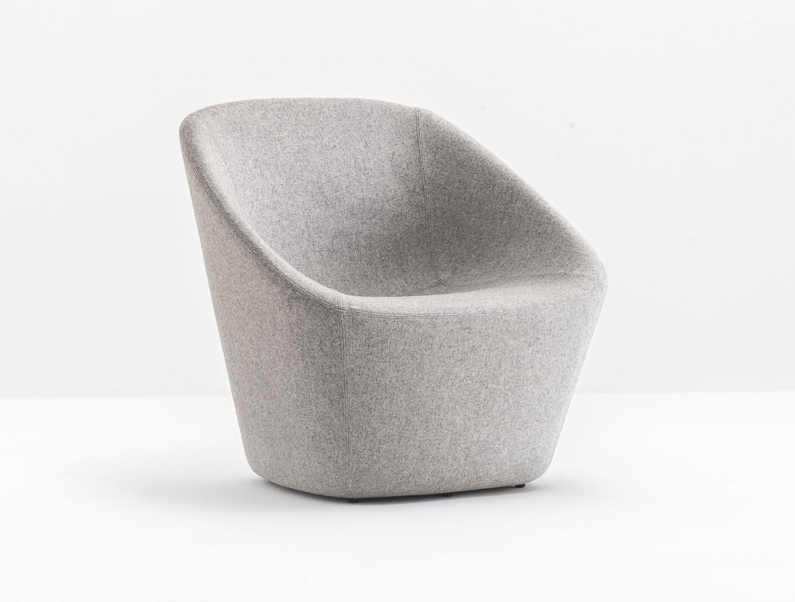 LOG 366 Upholstered fabric armchair with armrests