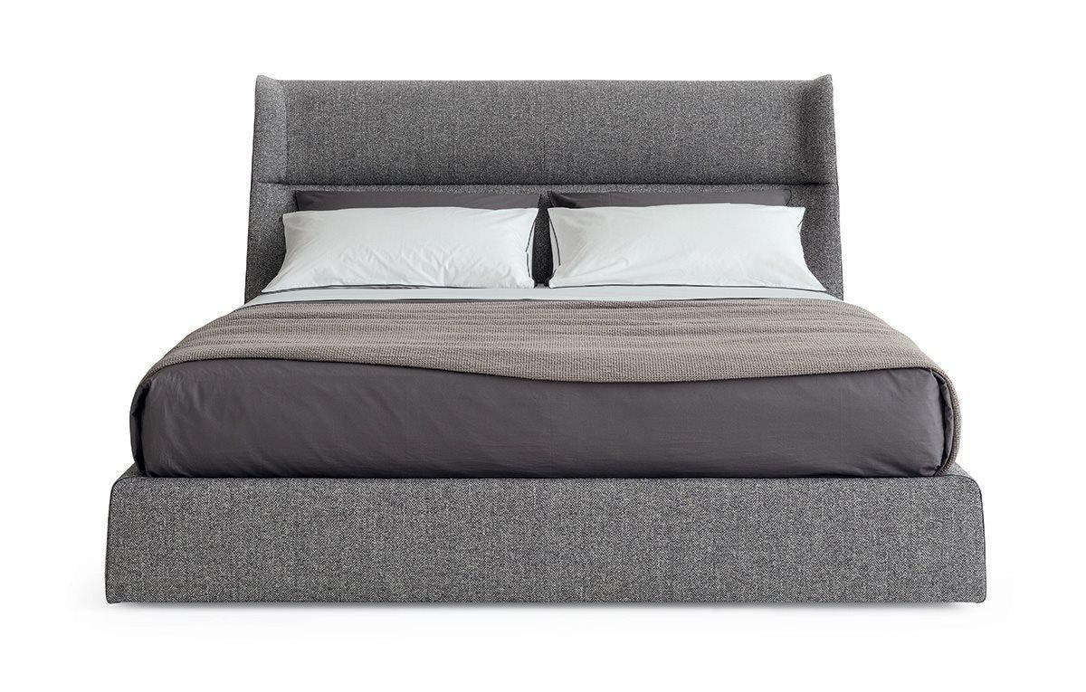 CHLOE Fabric double bed with upholstered headboard