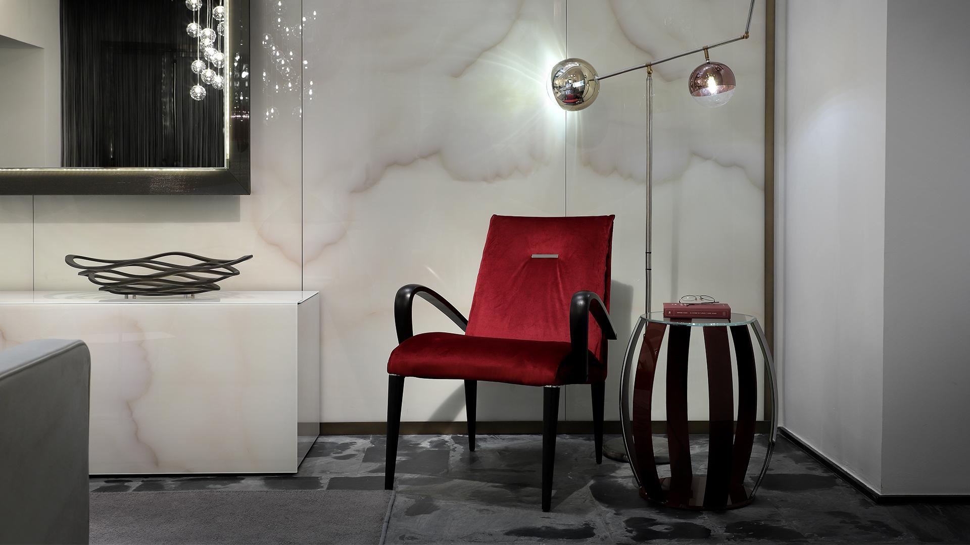 SOFT Upholstered leather easy chair with armrests