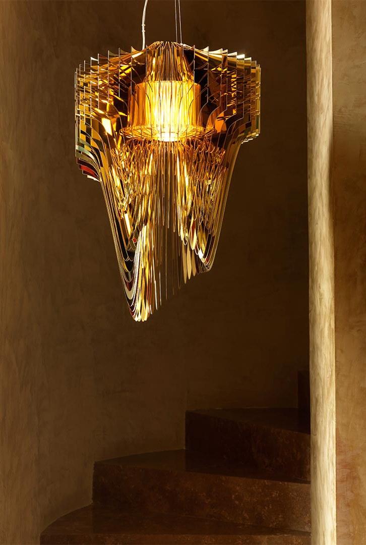 ARIA GOLD LED Lentiflex® and Cristalflex® pendant lamp