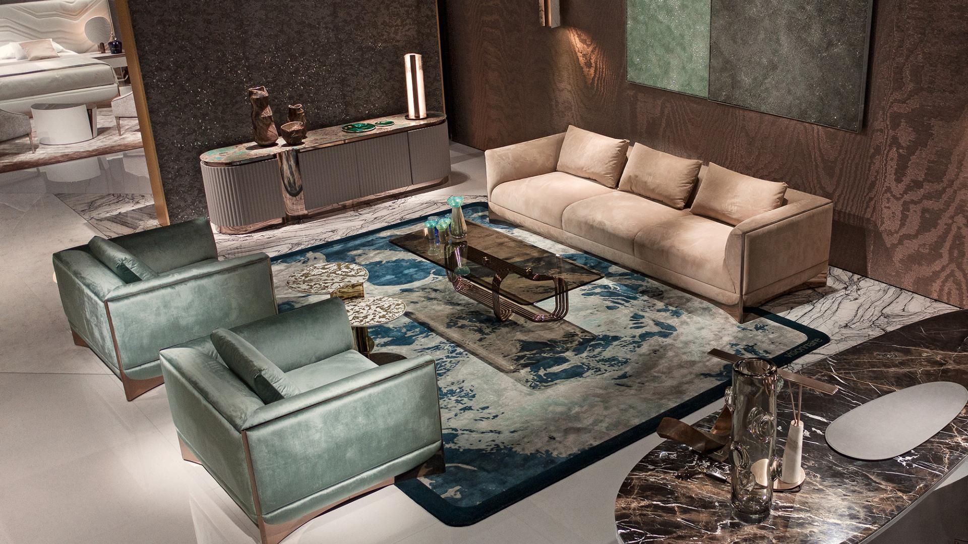 CA' FOSCARI Fabric armchair with armrests