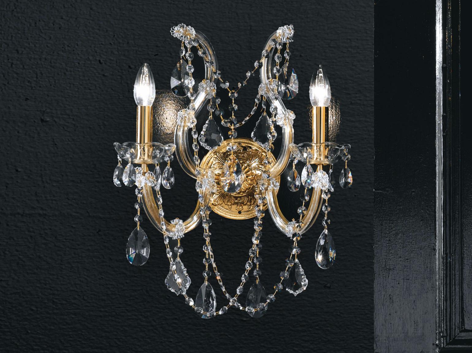 MARIA TERESA VE 938 A1 / A2 Incandescent metal wall light with crystals