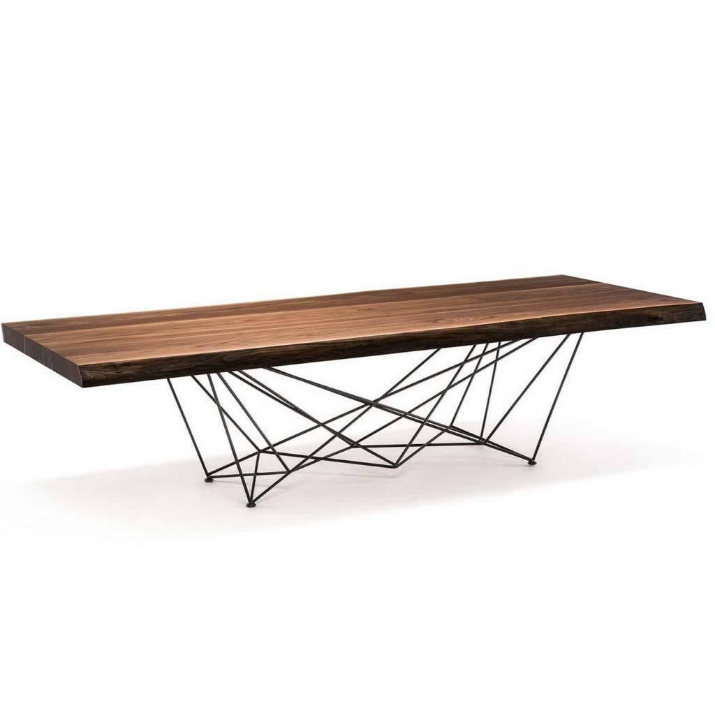 GORDON DEEP WOOD Rectangular metal table