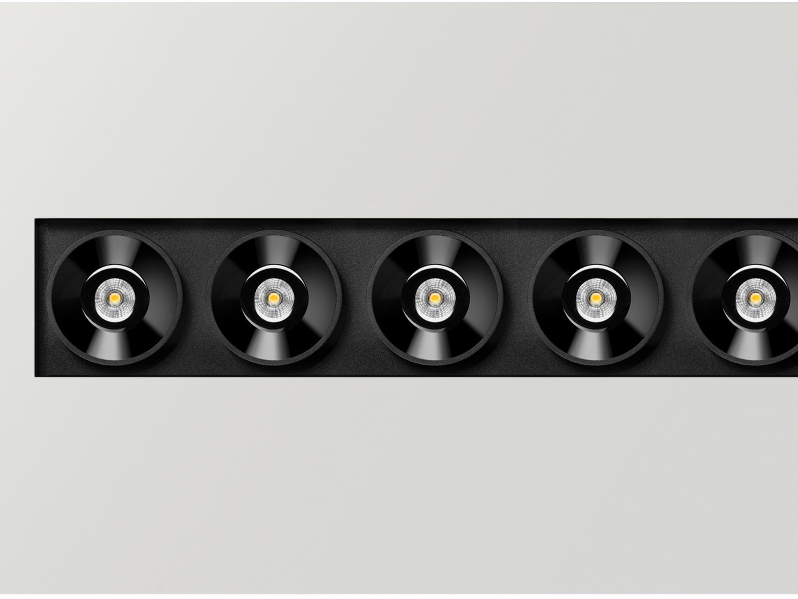 BLACK FOSTER TRIMLESS 10 LED recessed multiple aluminium spotlight