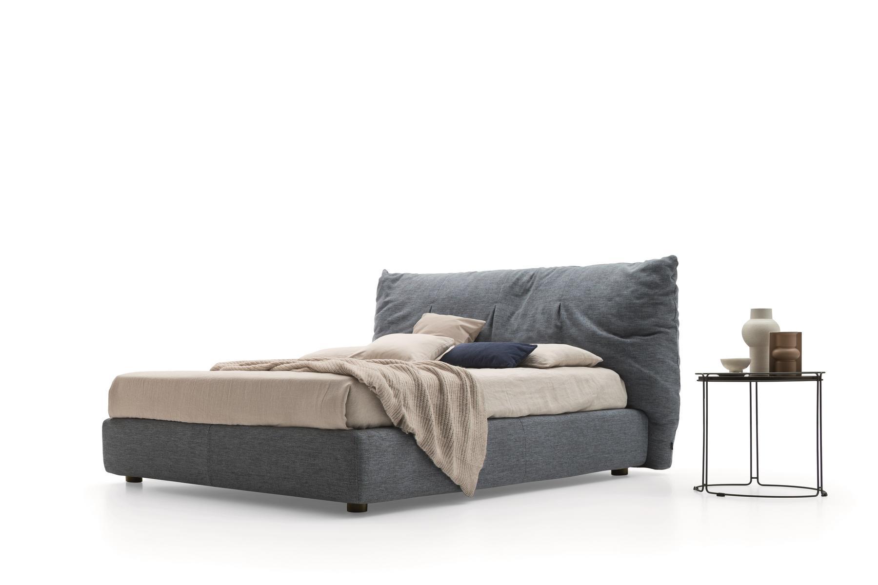 PAPILO Upholstered fabric bed with upholstered headboard