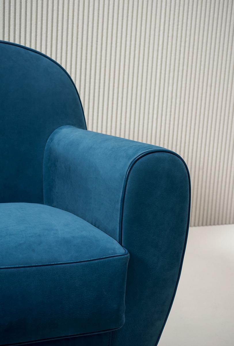 AMBURGO BABY Leather armchair with armrests