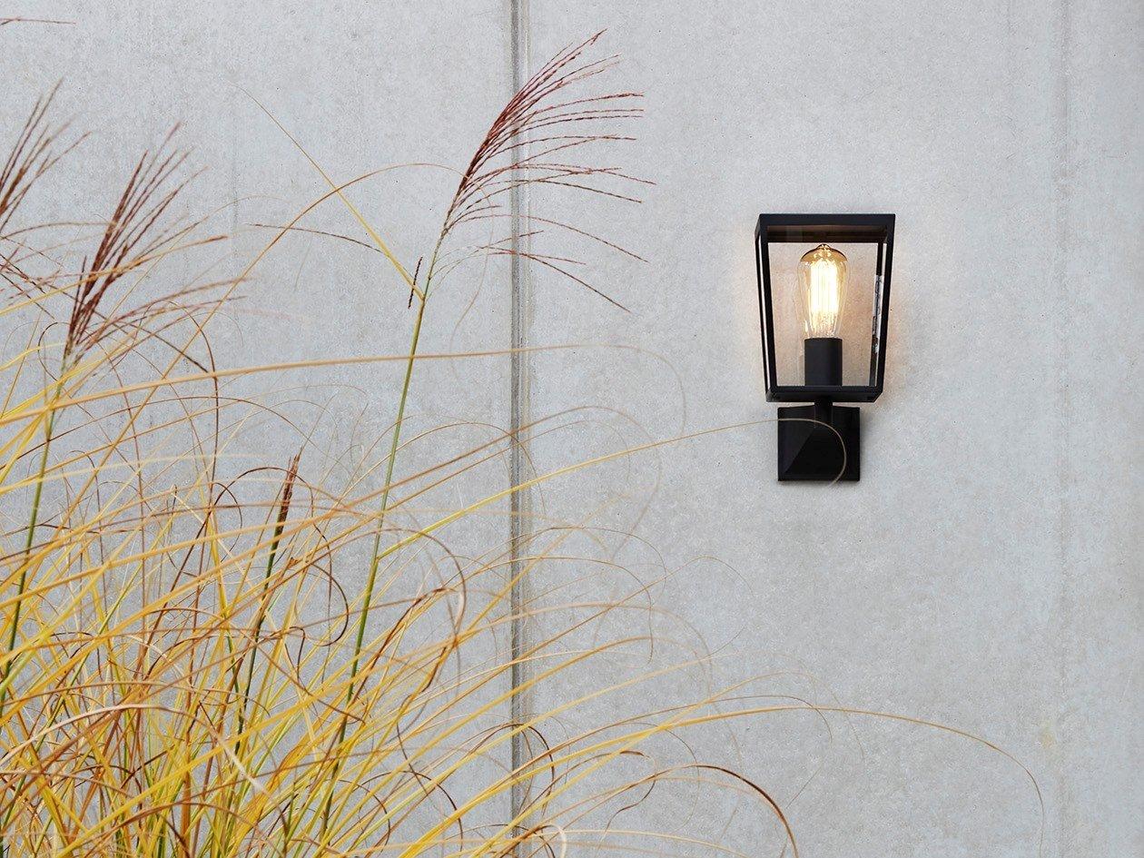 FARRINGDON Glass and steel outdoor wall lamp