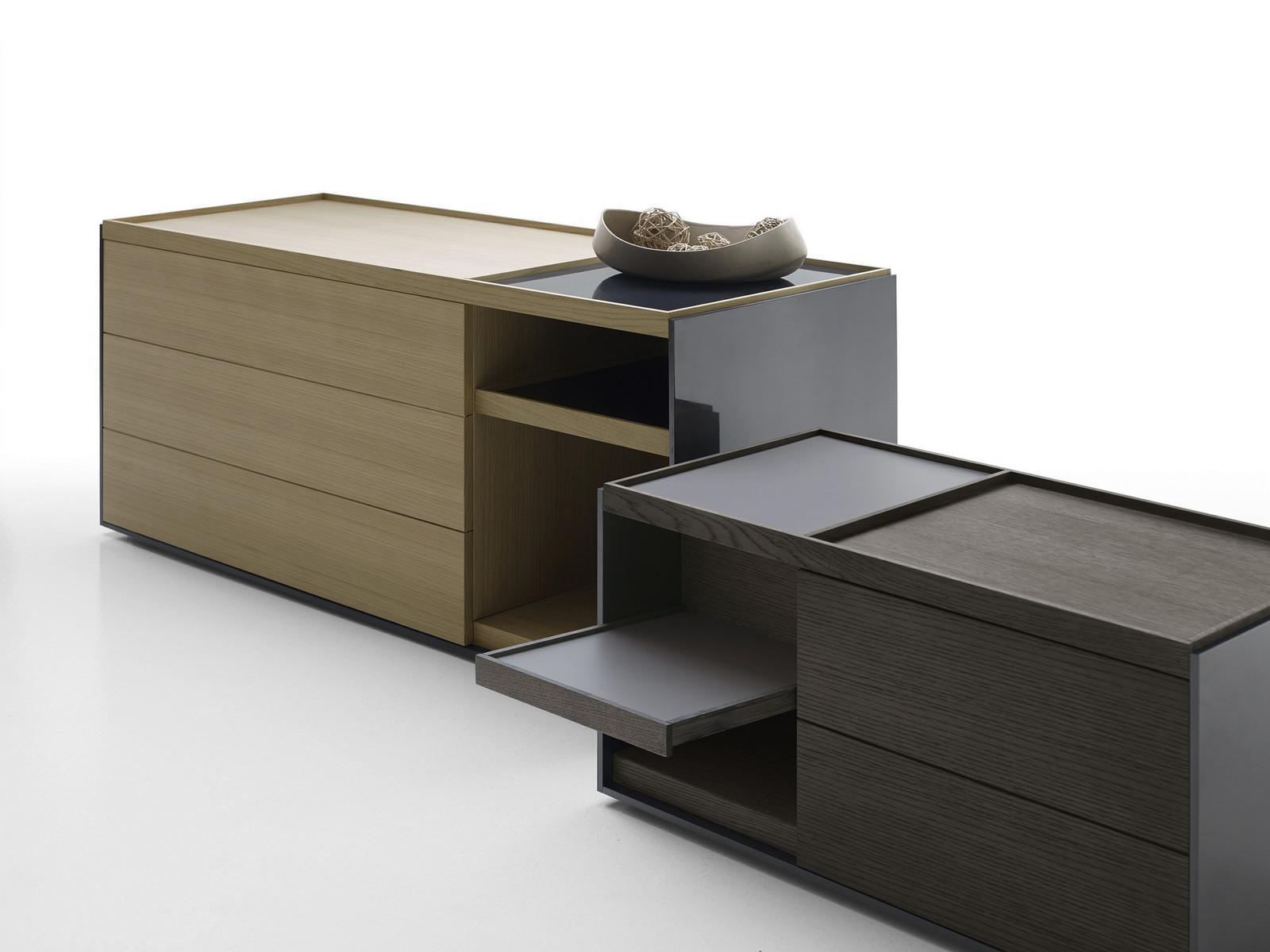 SURFACE Low rectangular wooden coffee table SURFACE Low rectangular wooden coffee table