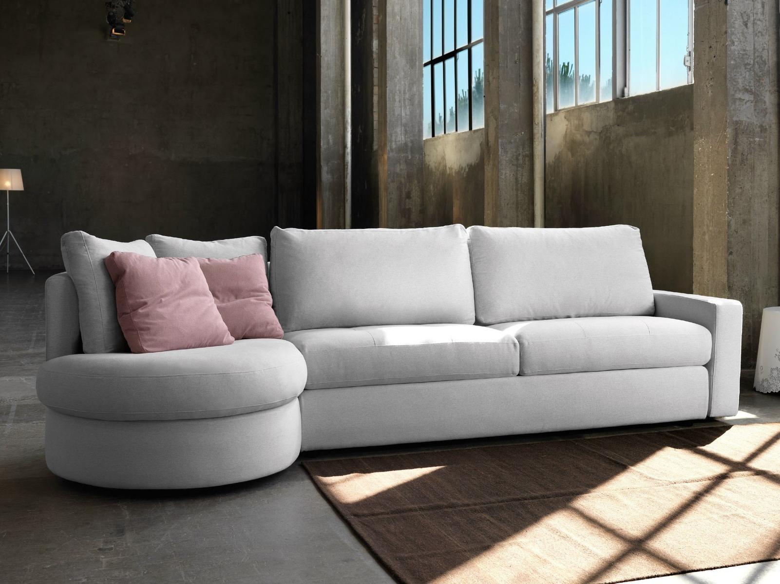LESLIE Convertible fabric sofa with removable cover