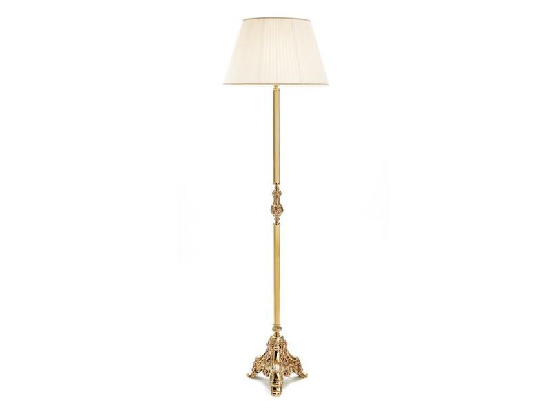 OLDIE 504/P French Gold floor lamp with pleated silk shade