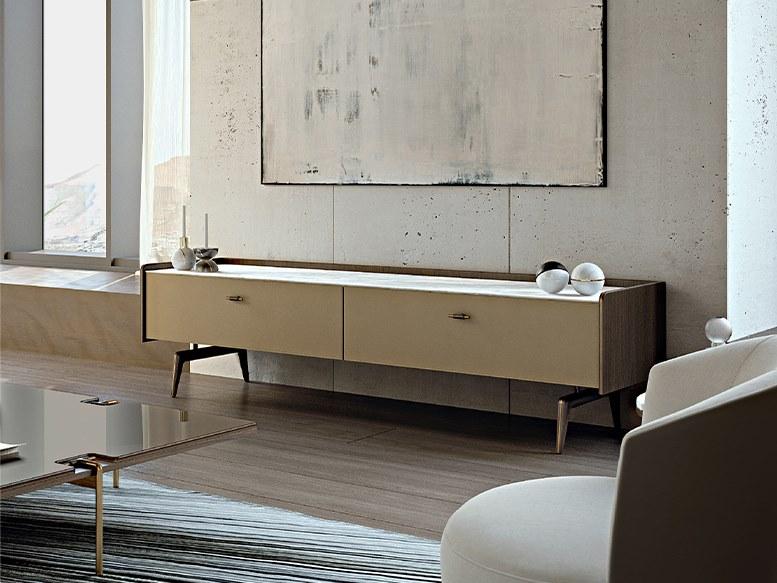 BLUES Low wooden TV cabinet