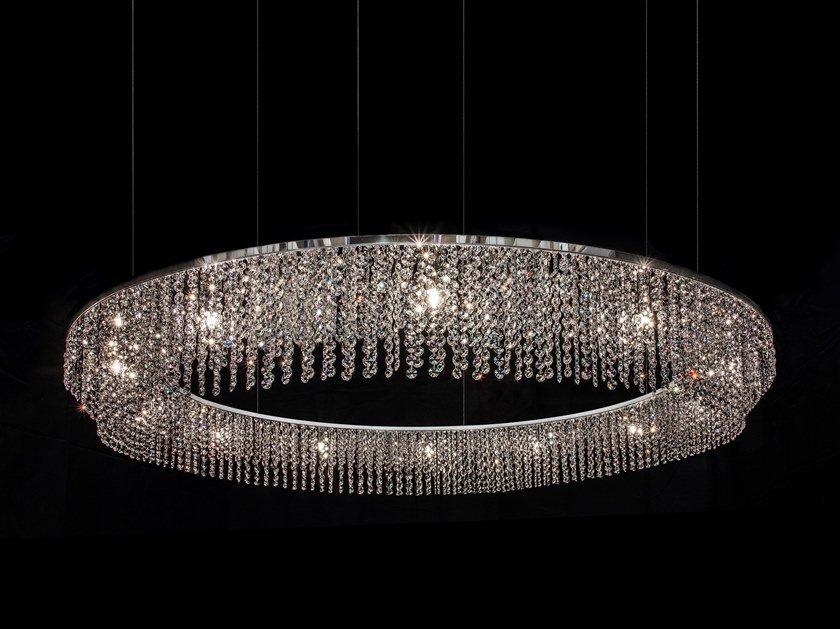 SKY CYCLES ROUND H17 Direct light metal pendant lamp with crystals