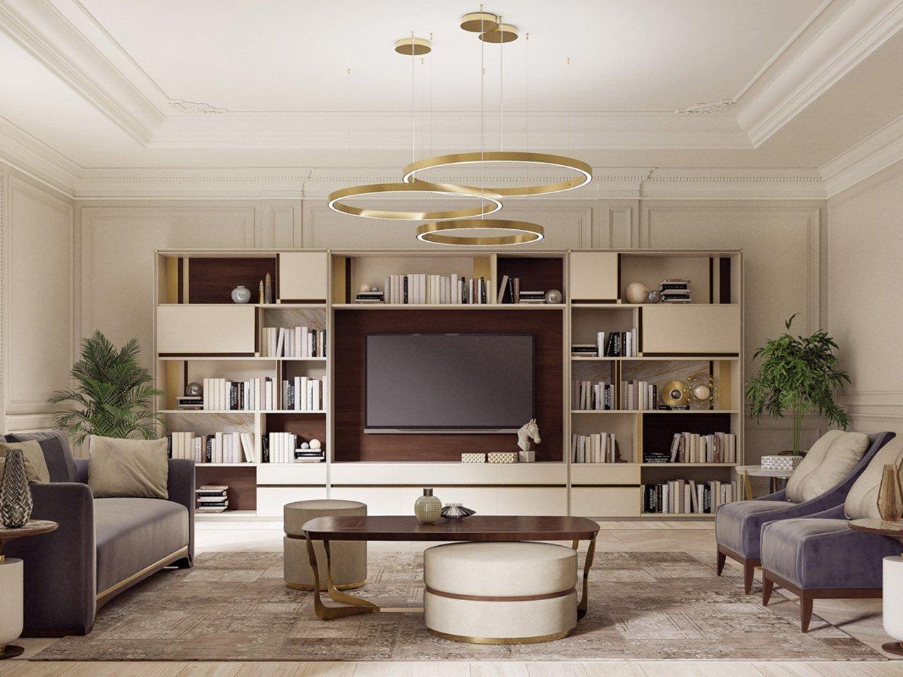 PR.850.1 Custom wooden TV wall system PR.850.1 Custom wooden TV wall system