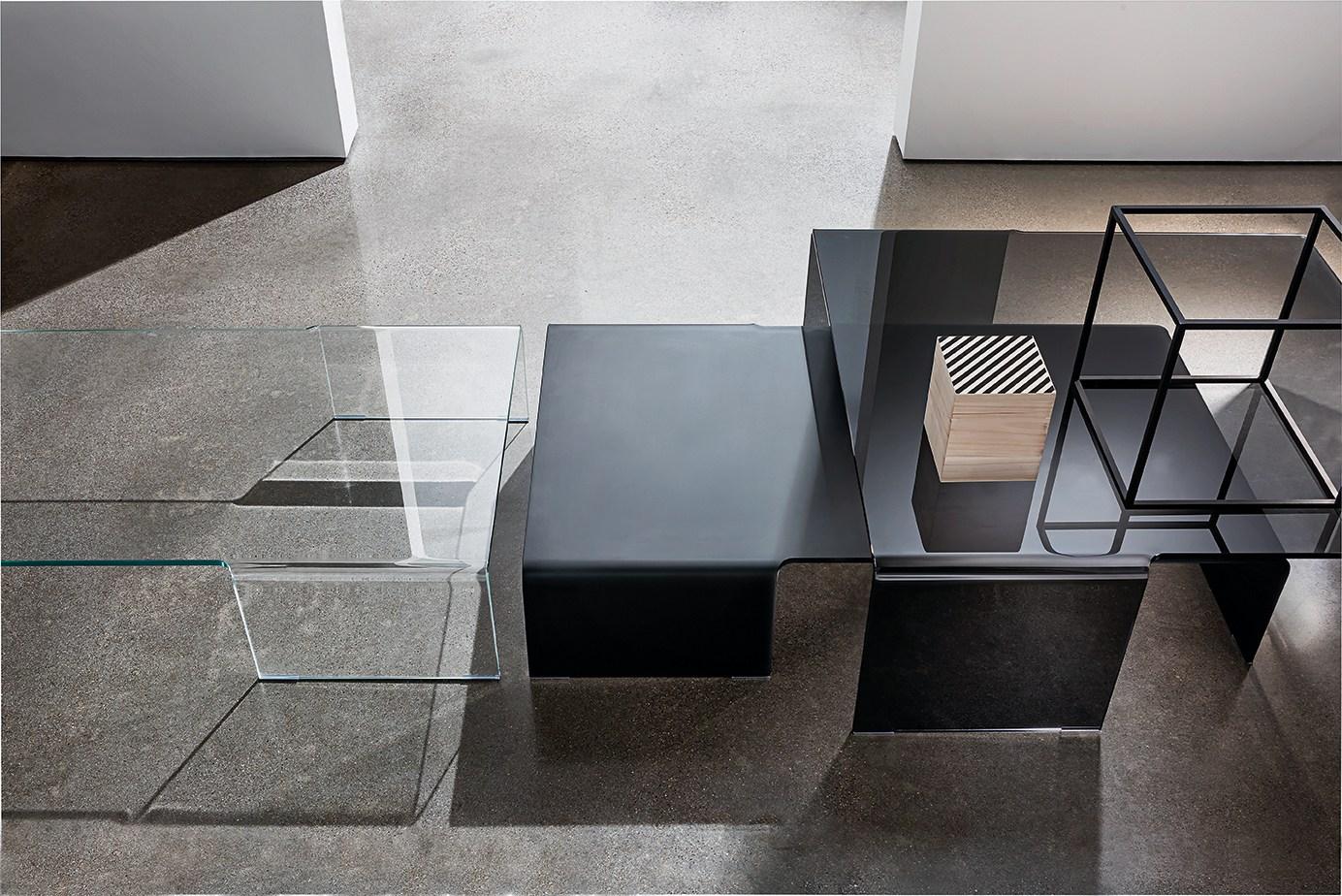 SPIDER Low glass coffee table