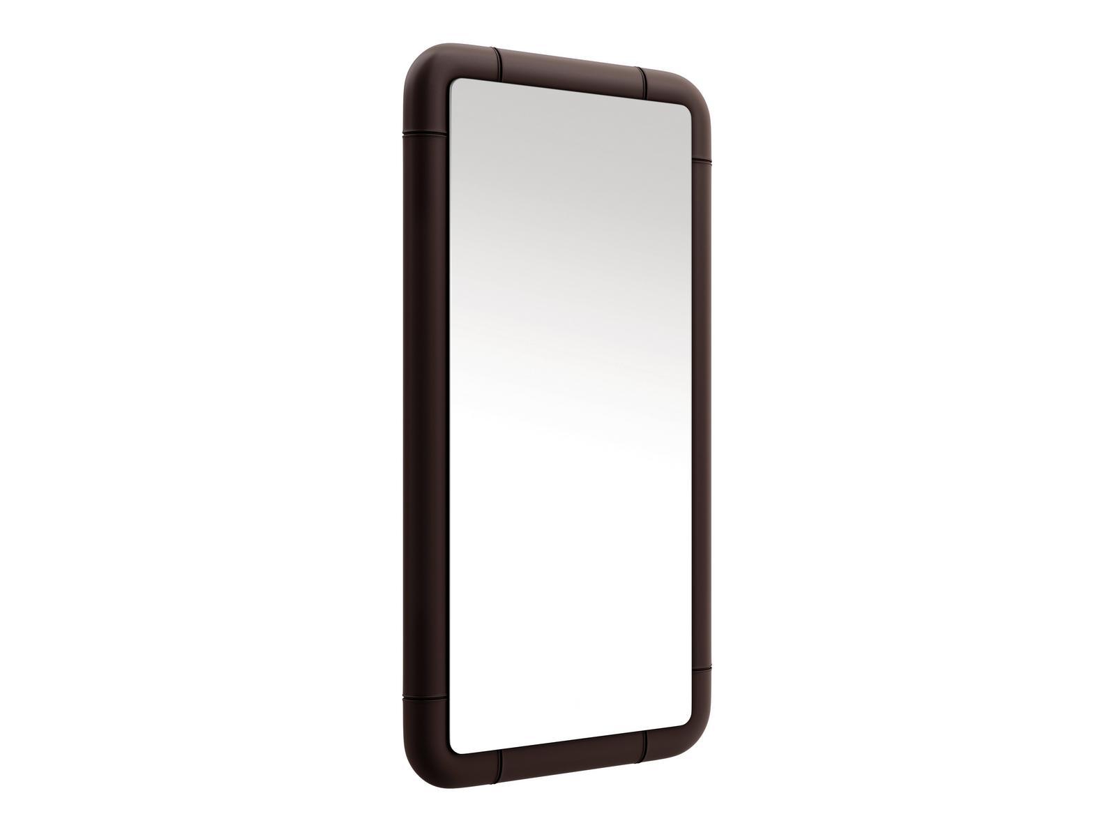 OSIRIS Wall mirror with frame covered in leather