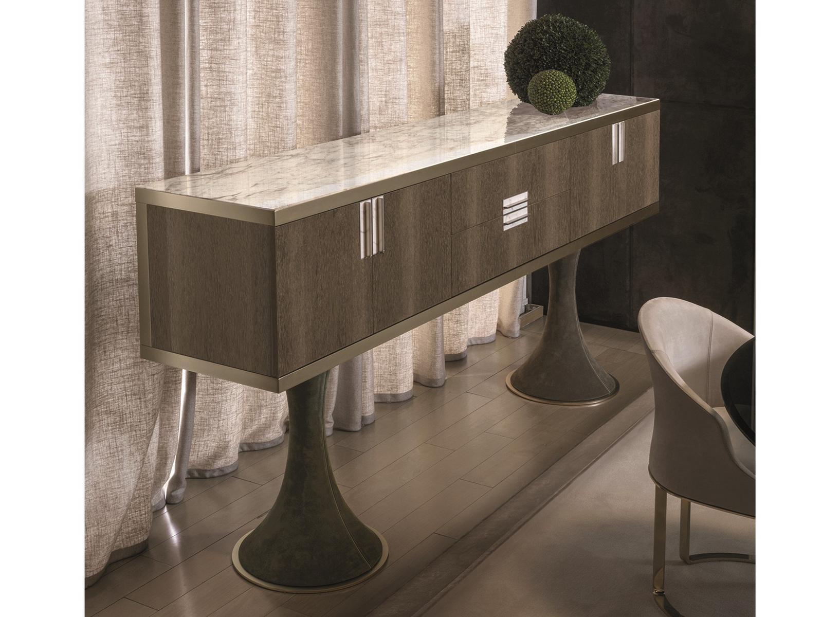 OSCAR Leather sideboard with doors