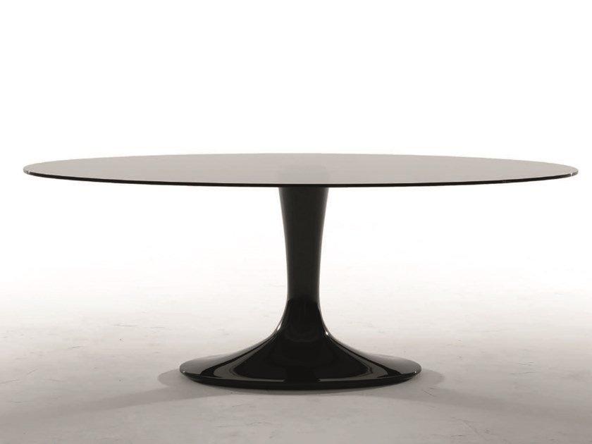 IMPERIAL Oval tempered glass table