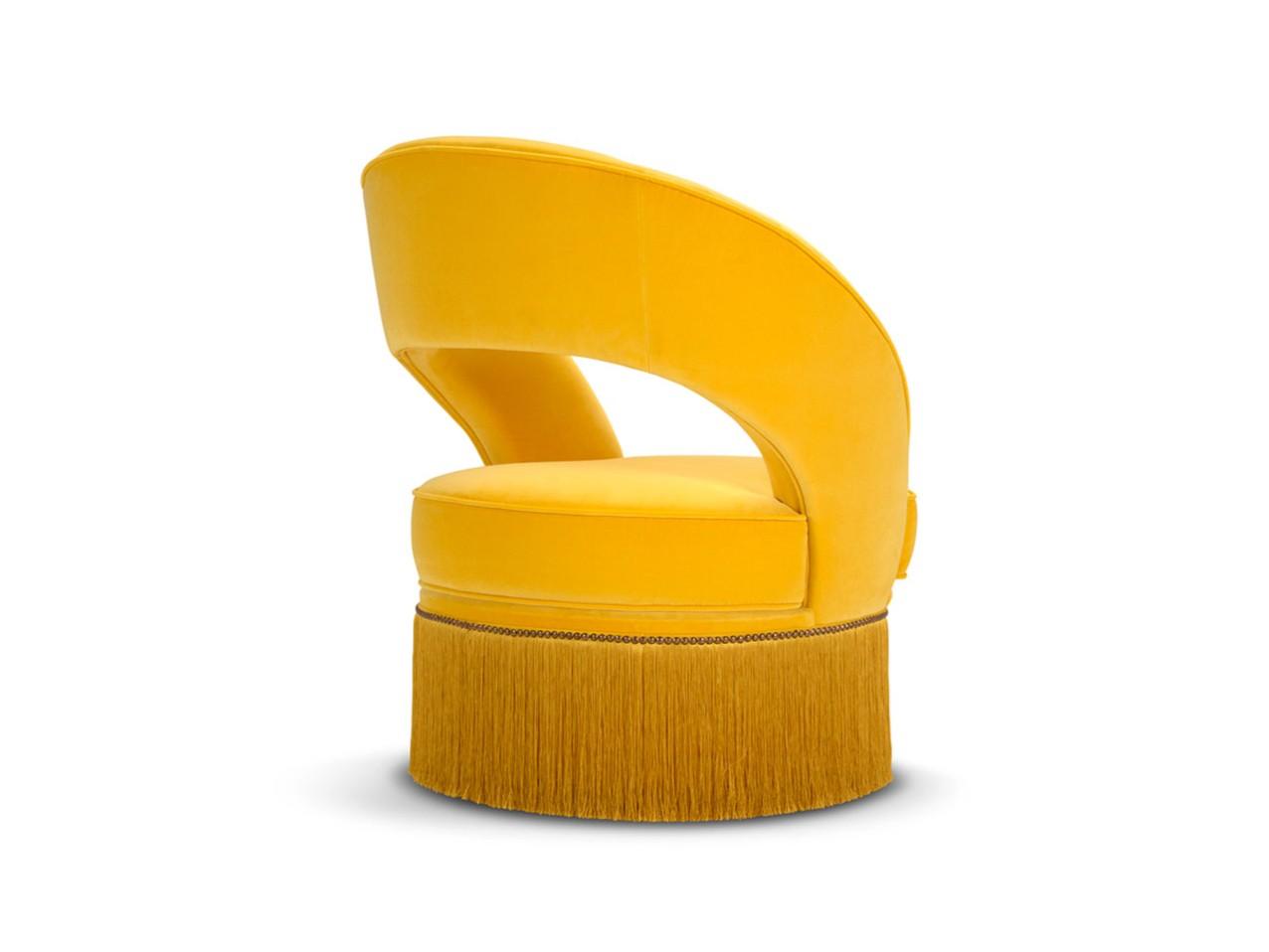 DIONE Upholstered fabric easy chair with armrests