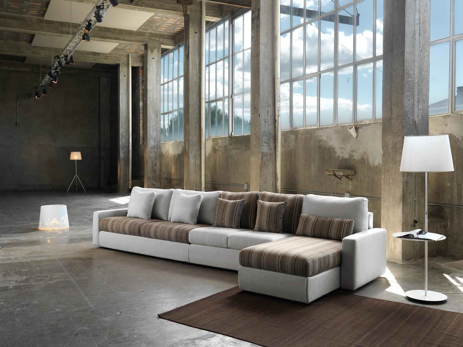 LESLIE Convertible fabric sofa with removable cover