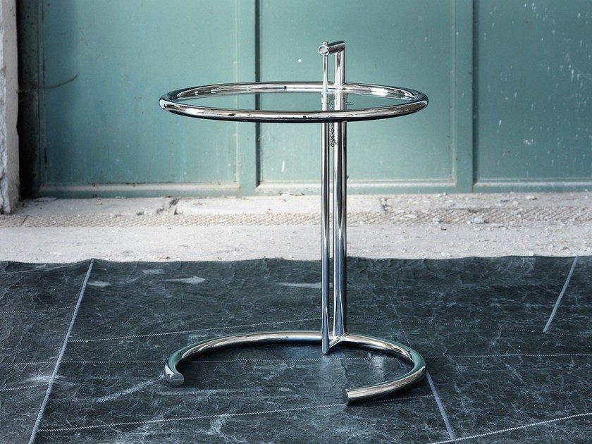 1409 Crystal and stainless steel coffee table