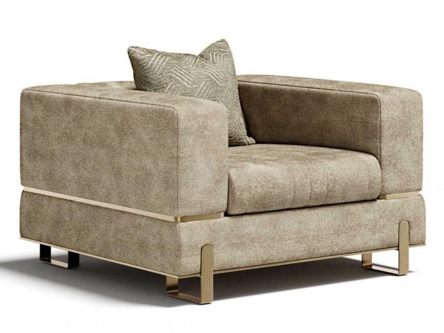 GRAND Fabric armchair with armrests