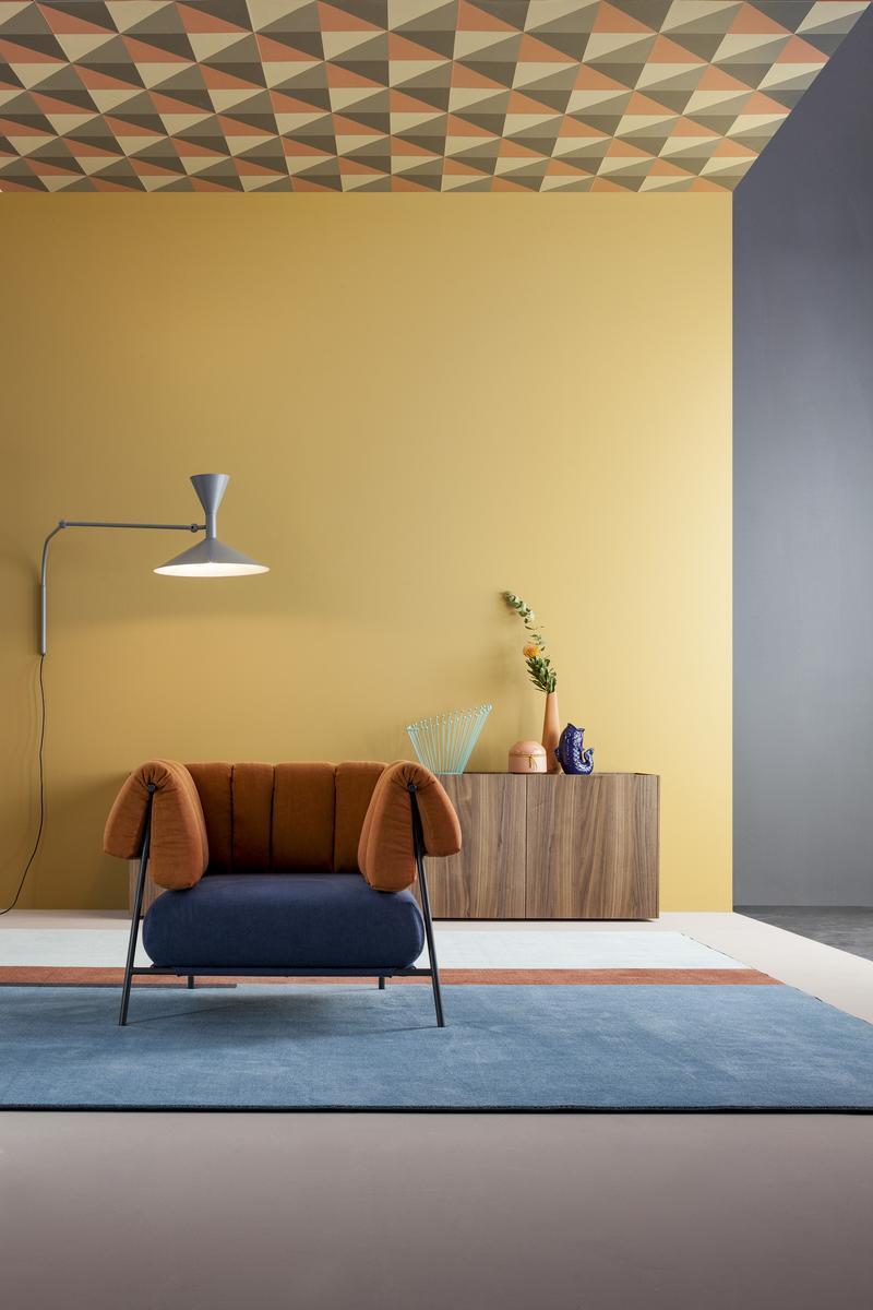 TIRELLA Fabric armchair with armrests