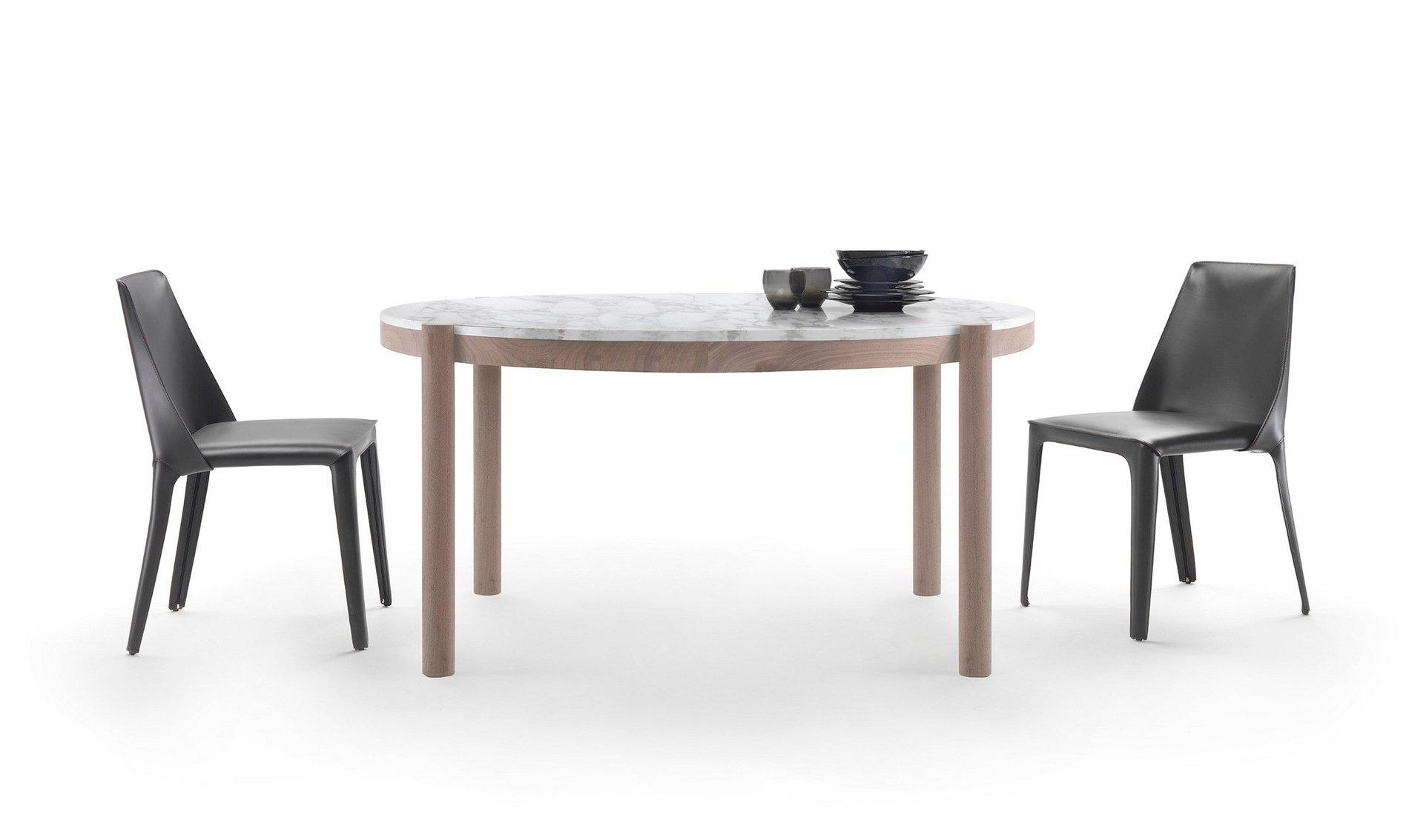 GUSTAV Round marble dining table