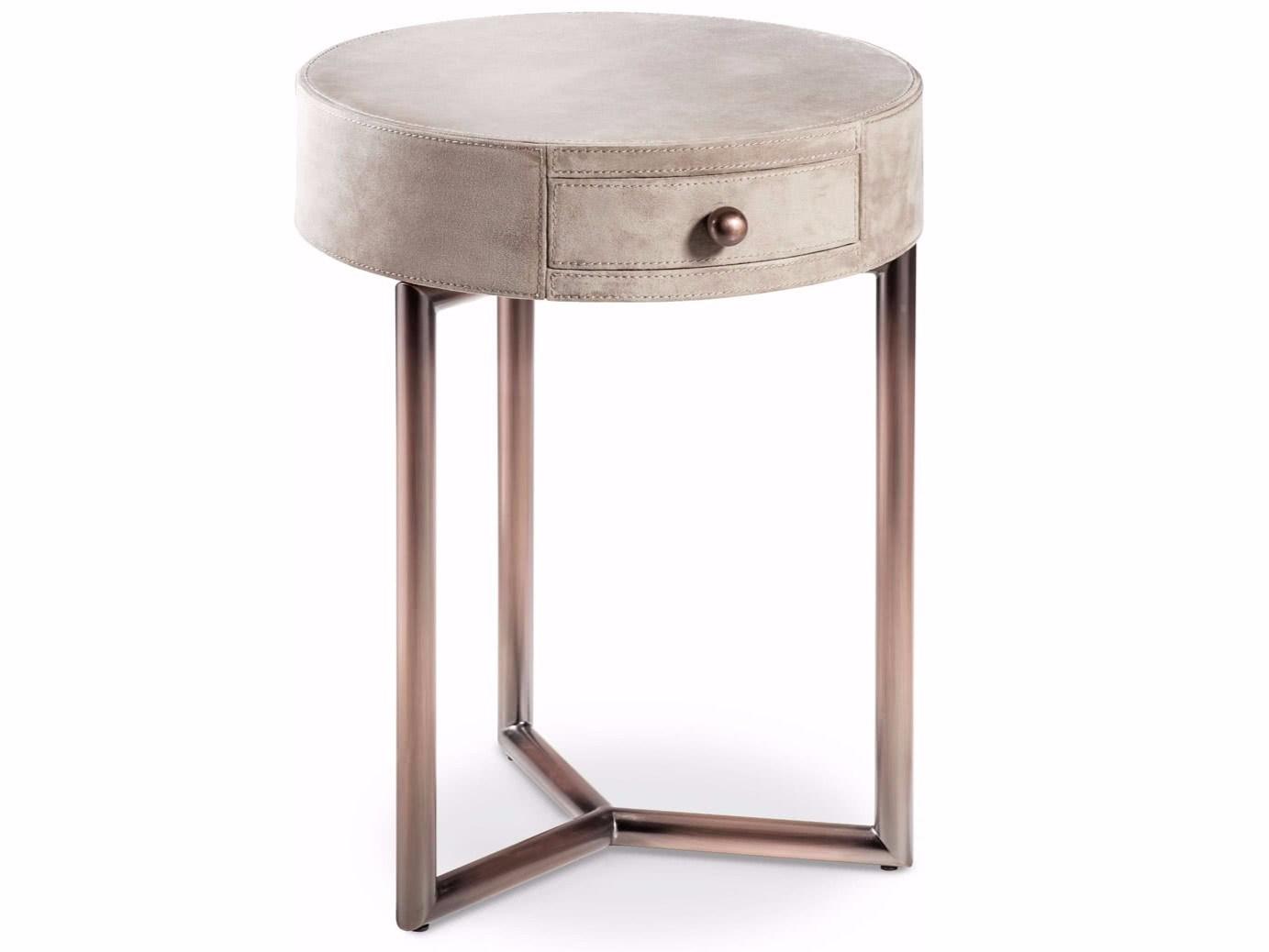 TEO Round bedside table with drawers