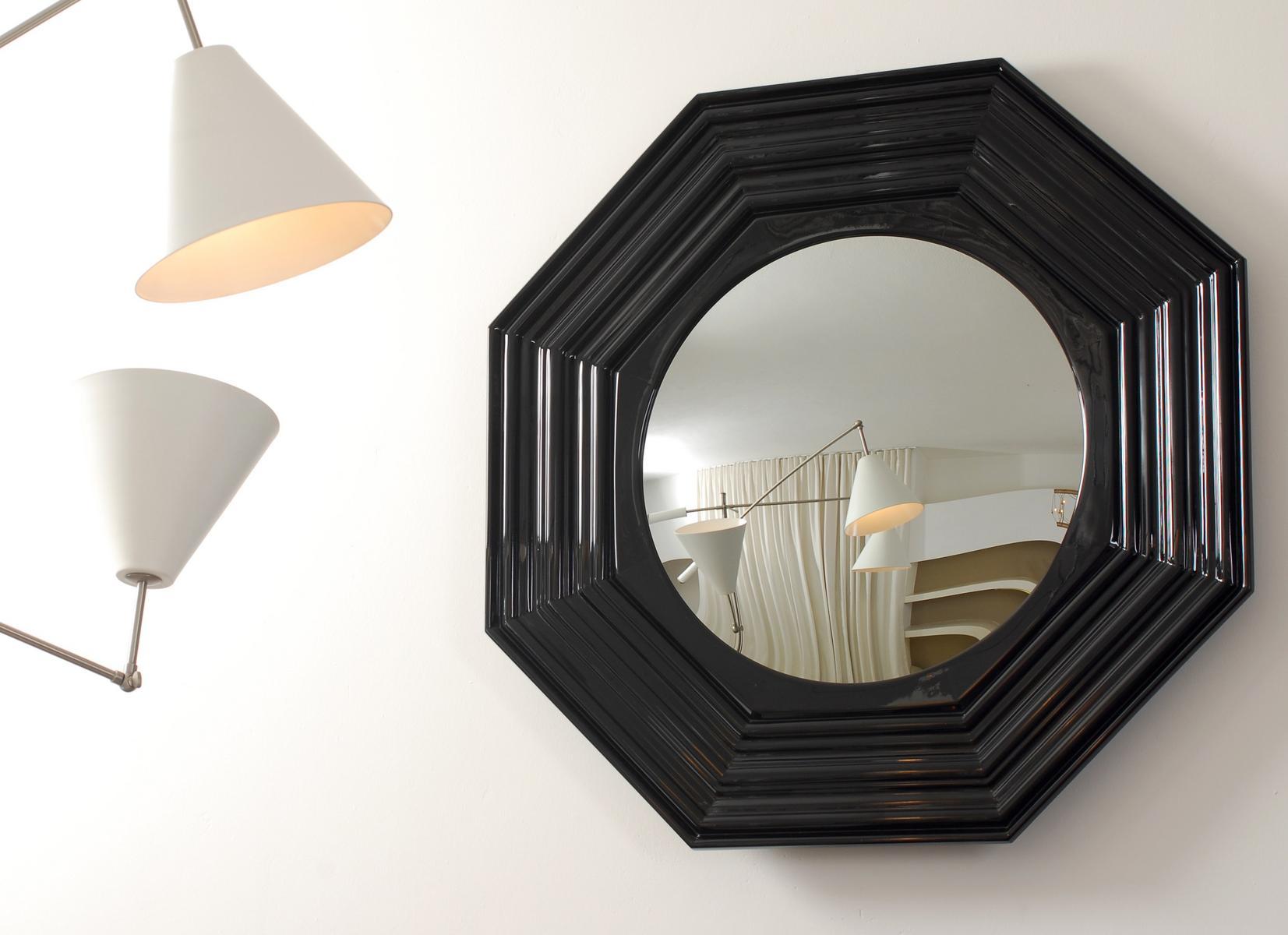 LENOX Wall-mounted framed mahogany mirror