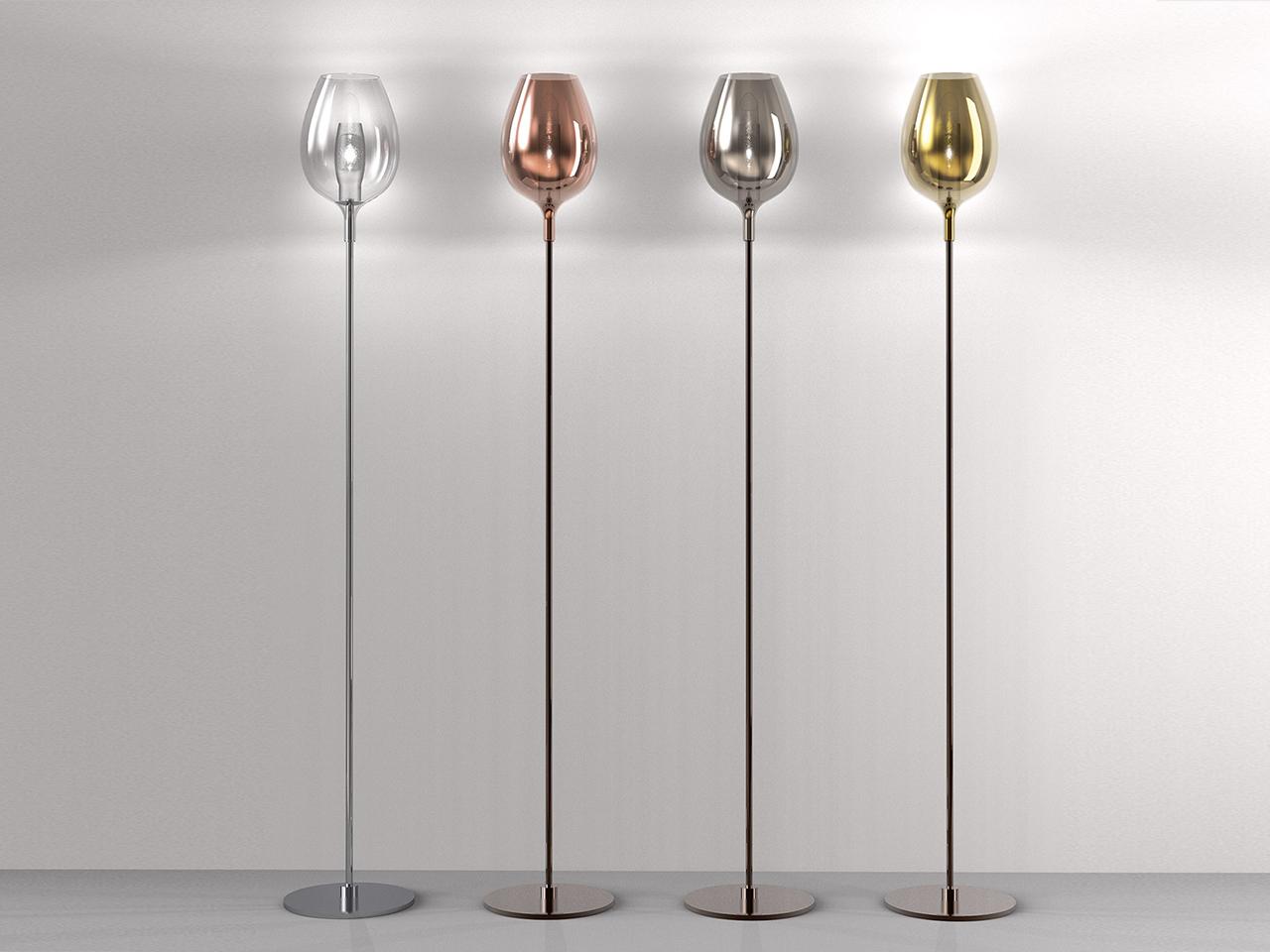 ROSÈ 3050/P1 LED indirect light blown glass floor lamp