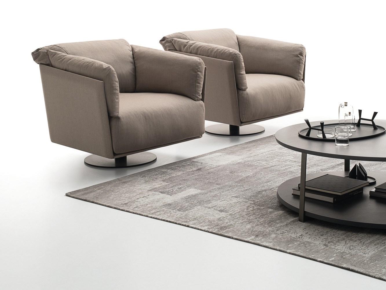 KAILUA Trestle-based fabric armchair with armrests