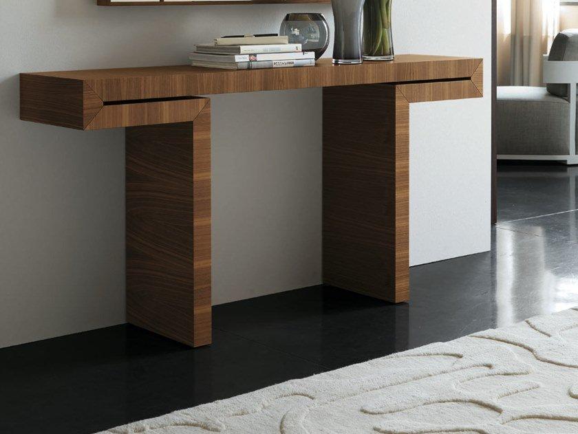MIYABI Rectangular walnut console table