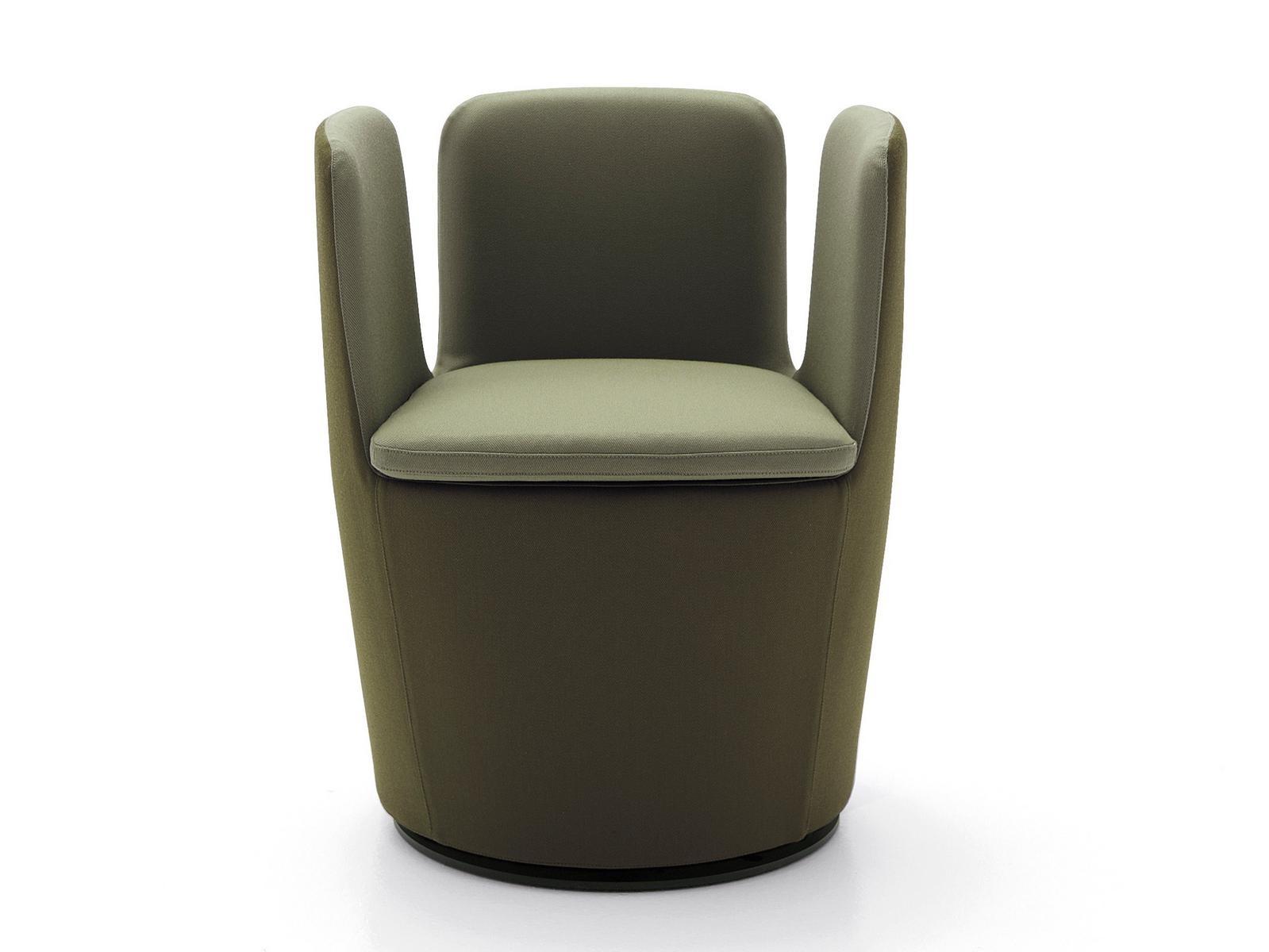 MOJO Swivel upholstered fabric armchair with armrests