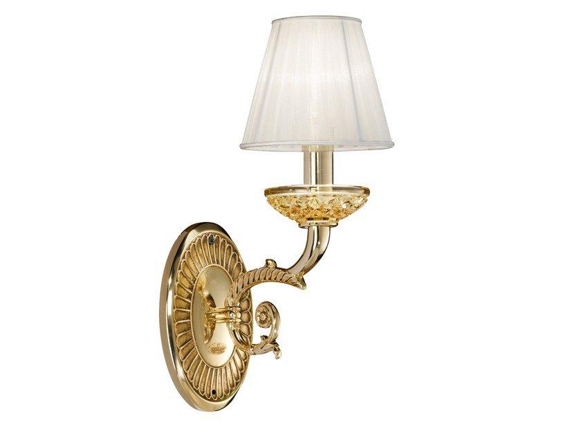 MICHELANGELO 3999/A1 Shaded gold plated wall light with crystal
