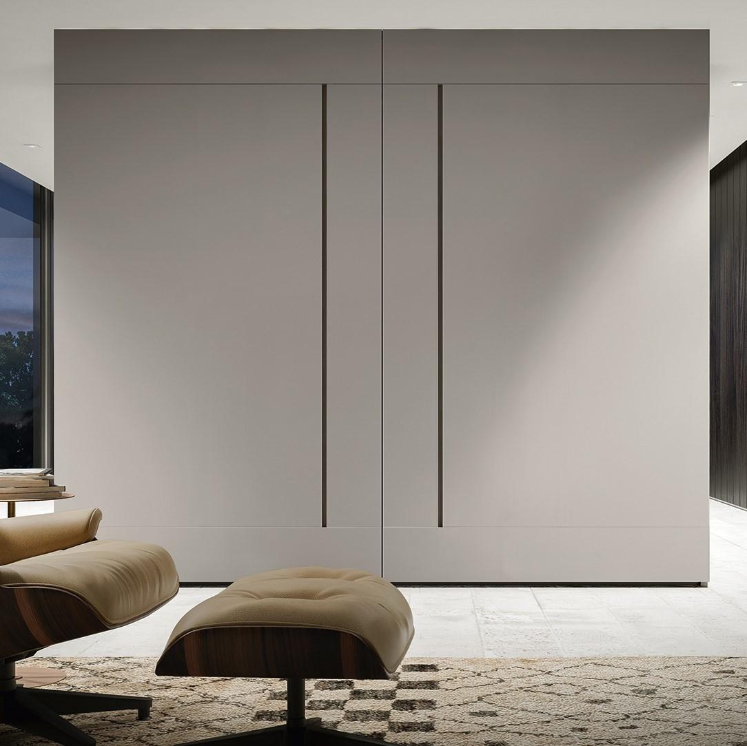 GLIDE Modular glass wardrobe with doors