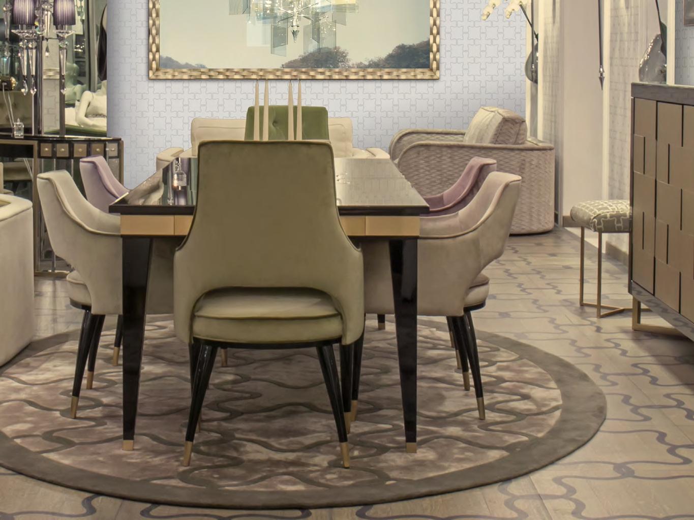 MUZIO Wooden dining table with drawers