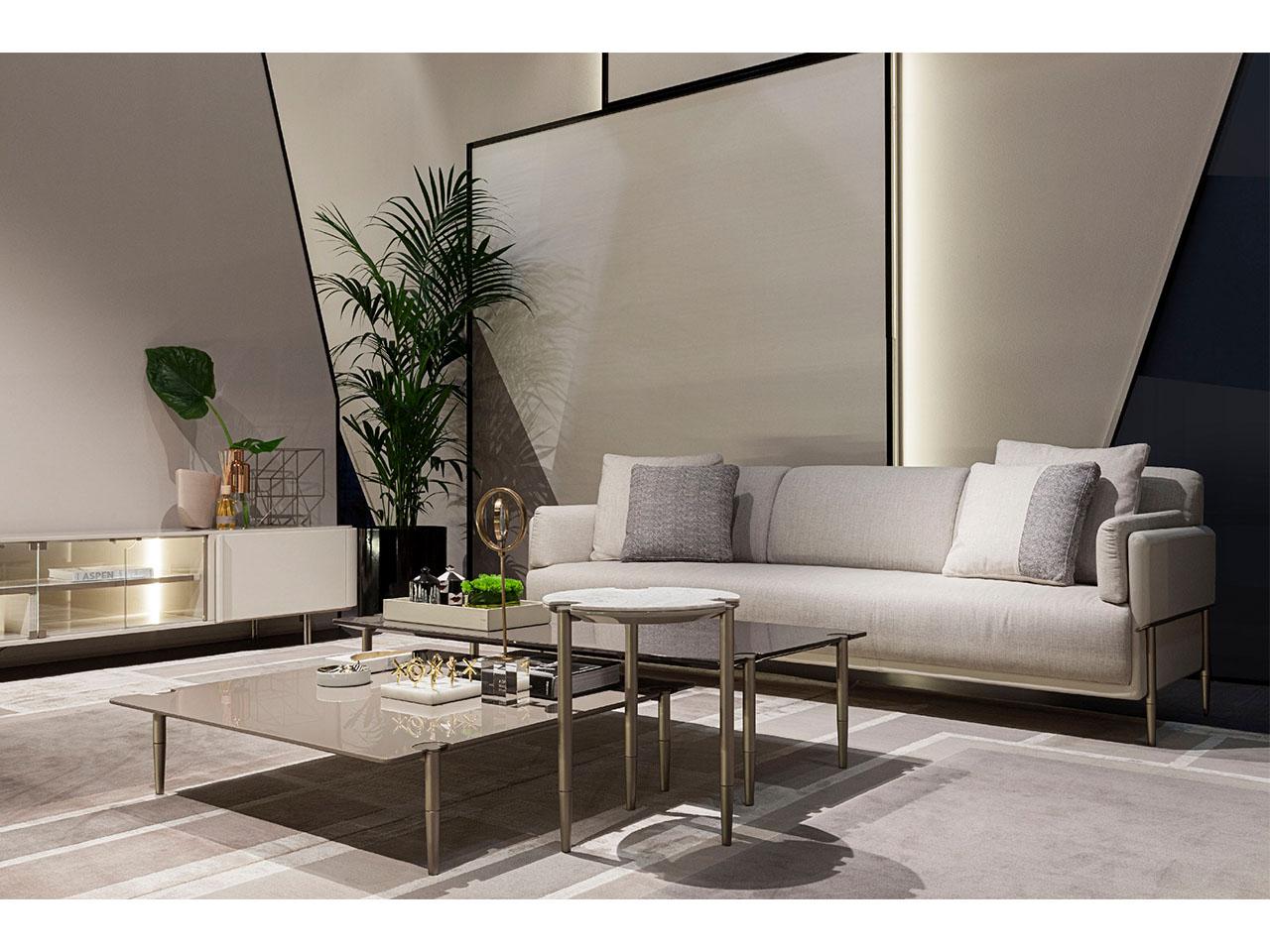 ZERO Fabric and leather sofa