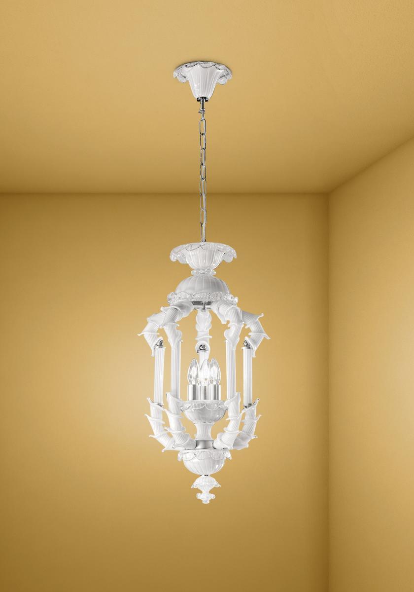 REZZONICO Glass pendant lamp with crystals