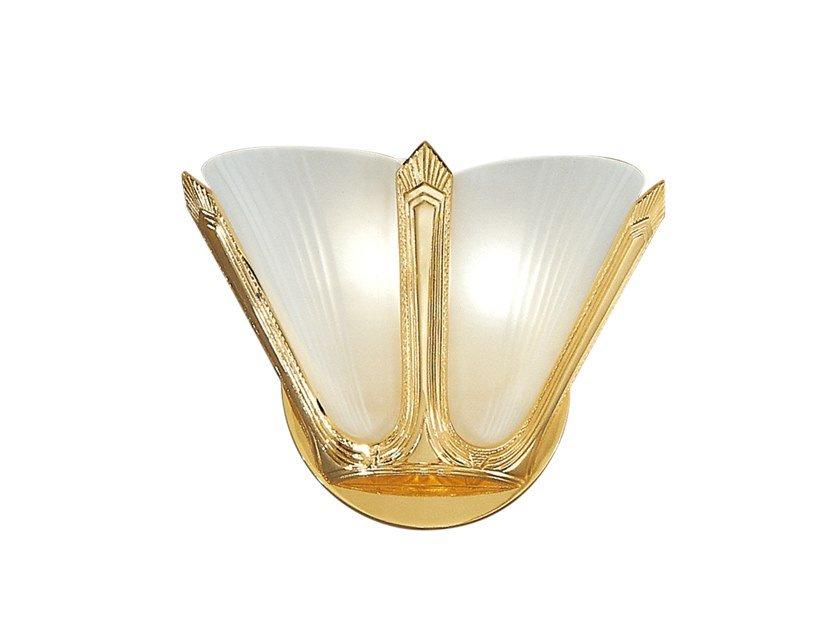 LADY 1911/A2 Gold plated wall light with white glass