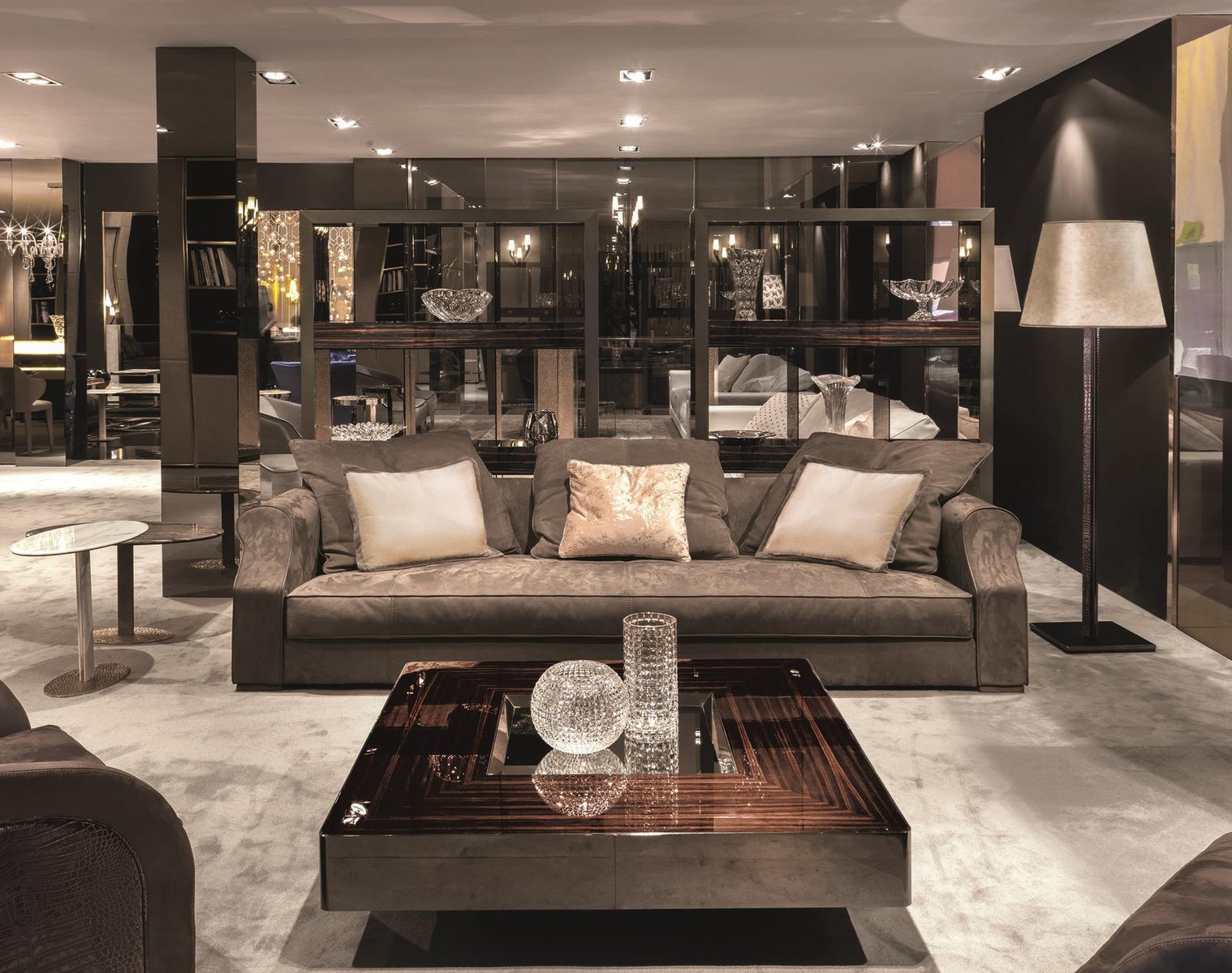 RUBENS FREE BACK CUSHIONS Sectional tanned leather sofa