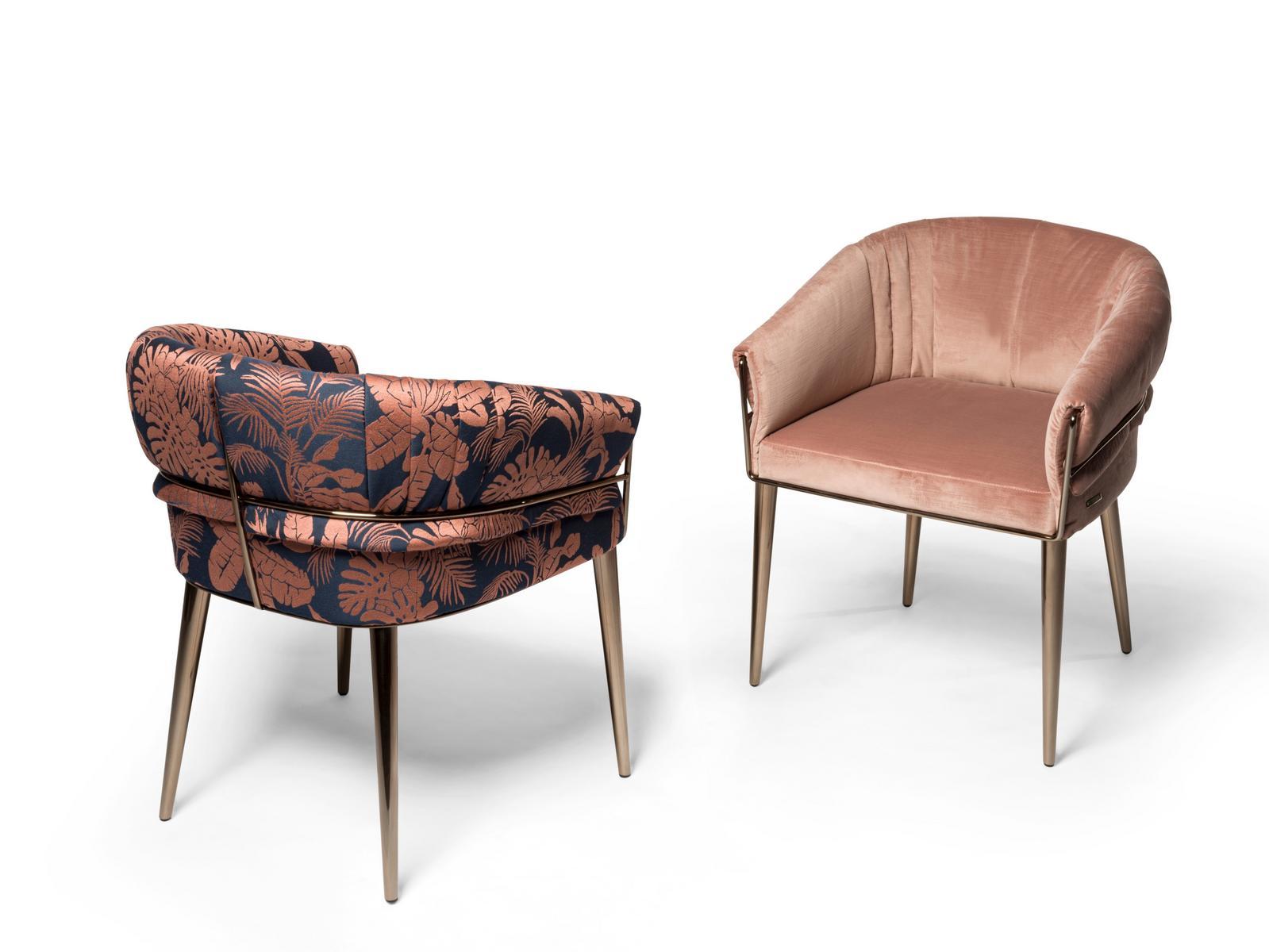 AMINTA Upholstered fabric easy chair with armrests