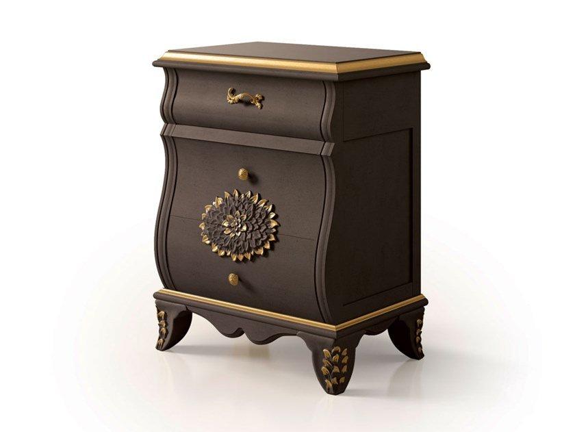 6272 Rectangular wooden bedside table with drawers