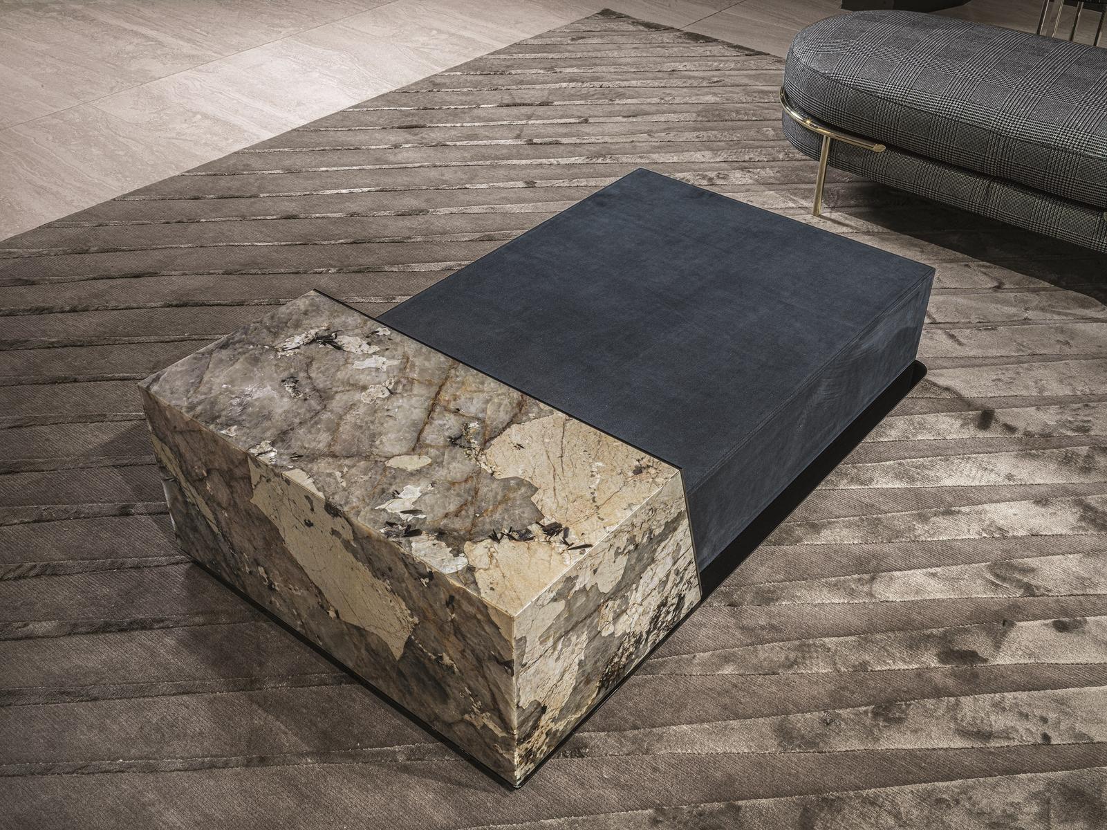 BOLD Rectangular stone coffee table with drawers
