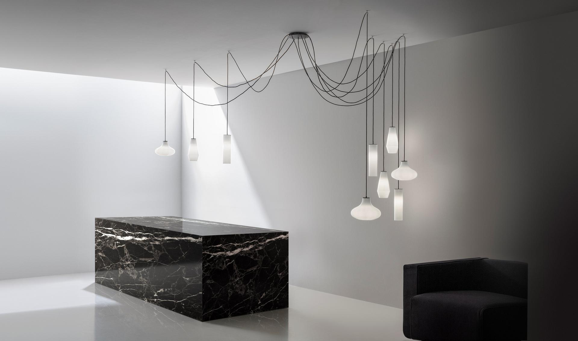 CLIO LED blown glass pendant lamp