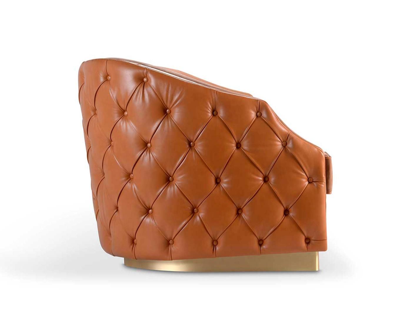 CLEIO Tufted 3 seater leather sofa bed