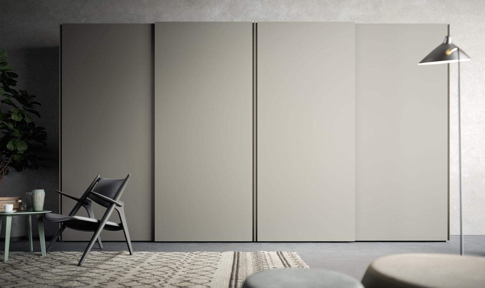 SPLIT Corner lacquered wardrobe with doors