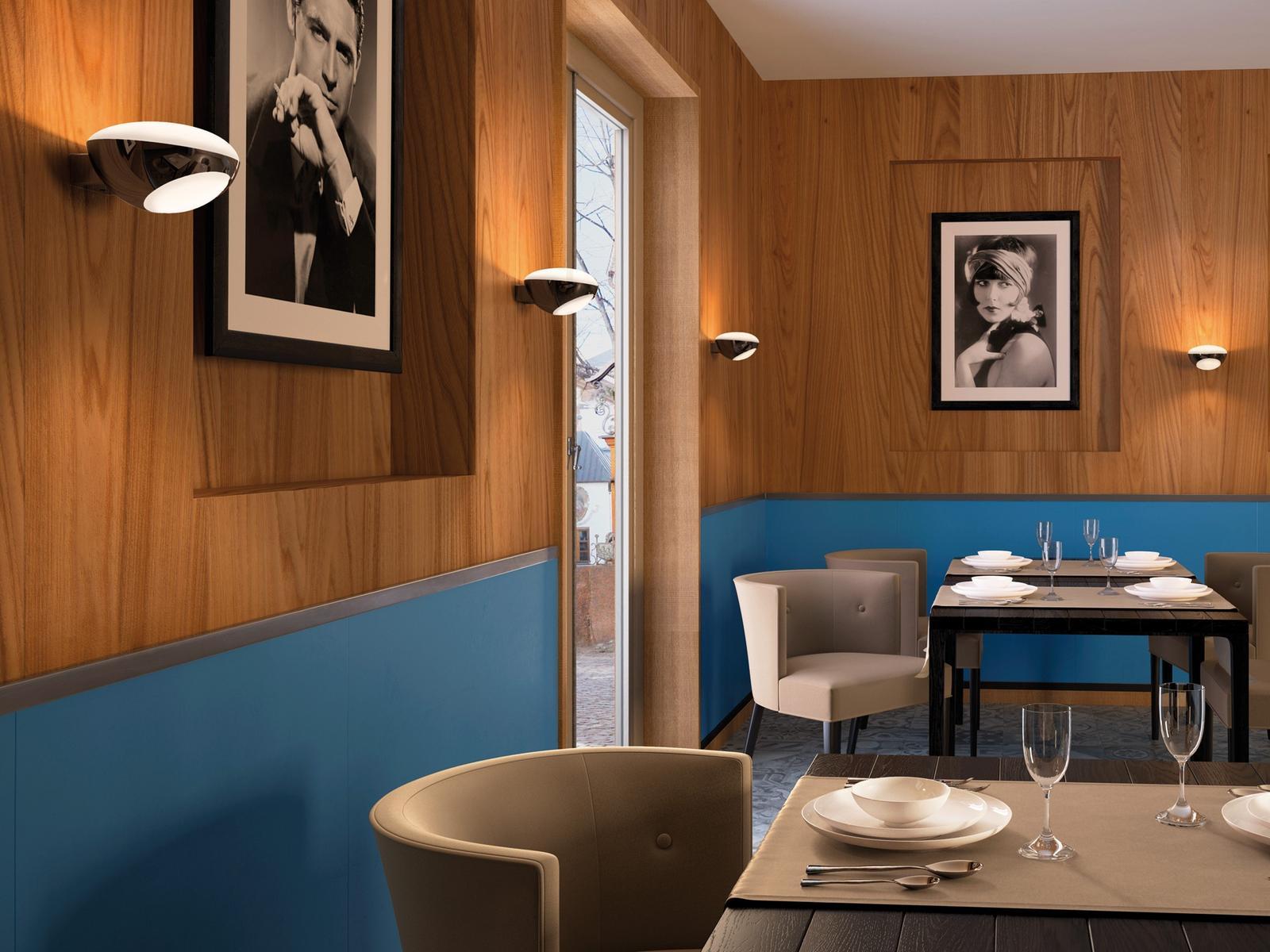 TUA LED glass and aluminium wall lamp