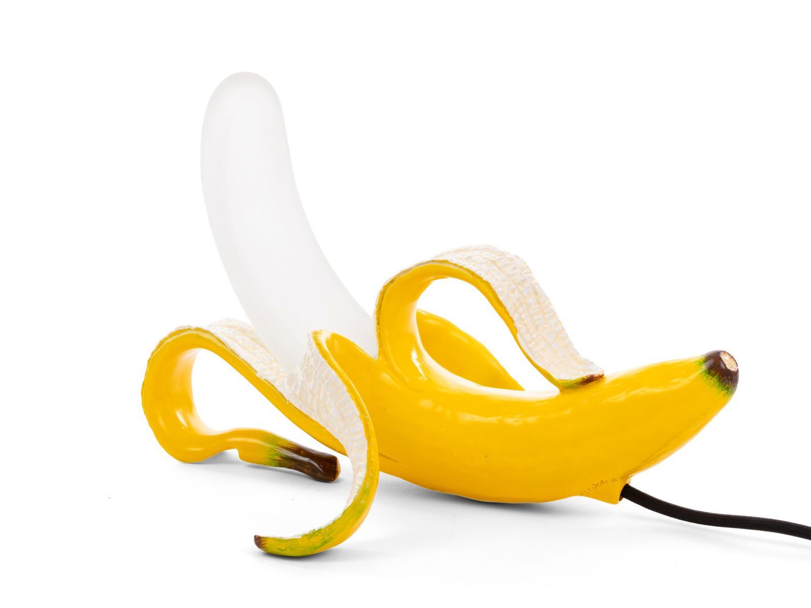 BANANA LAMP YELLOW HUEY LED resin and glass table lamp