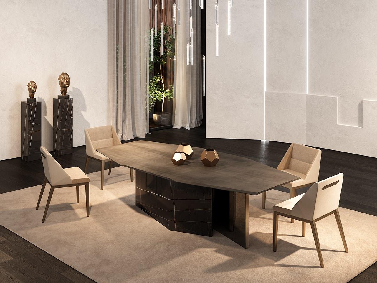 CUBITUM 72 Octagonal glass dining table