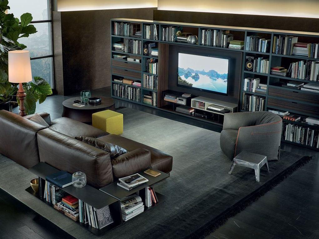 WALL SYSTEM Sectional wooden bookcase